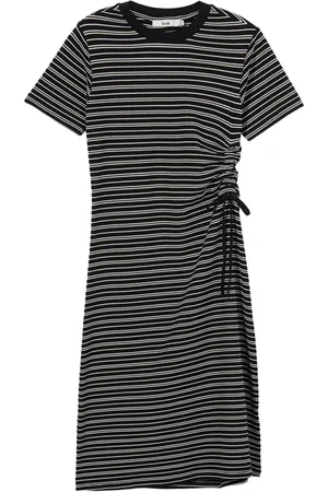 B+AB Drawstring detail striped midi dress
