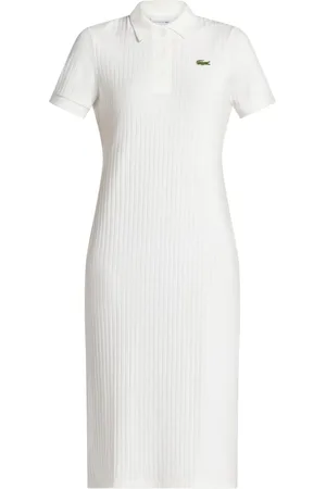 Lacoste Logo-patch ribbed cotton polo dress