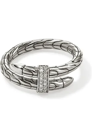 John Hardy Sterling diamond spear ring