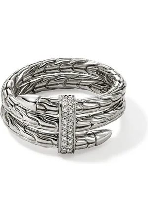 John Hardy Sterling diamond spear ring