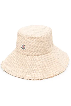 Moncler Logo-patch raffia hat