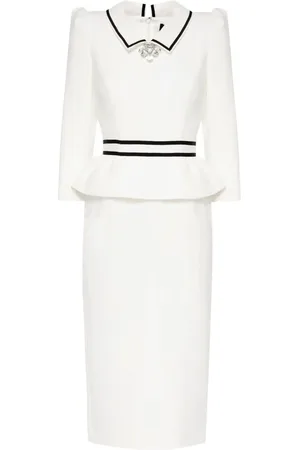Jenny Packham Honeybee peplum-waist midi dress