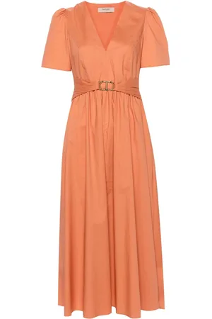 Twin-Set Belted poplin midi dress