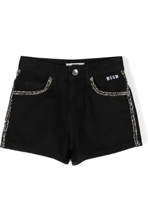 Msgm Contrasting-trim denim shorts