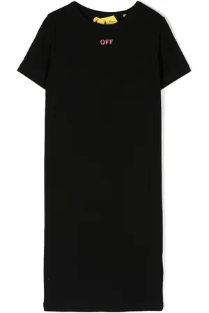 OFF-WHITE Logo-stamp ribbed T-shirt dress