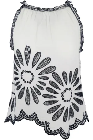 ULLA JOHNSON Julie embroidered cotton top