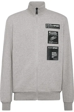 Philipp Plein Logo-appliqué mélange-effect track jacket