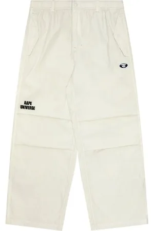 A Bathing Ape Logo-embroidered elasticated-waist trousers