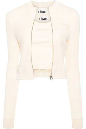 Izzue Slogan-print ribbed cardigan