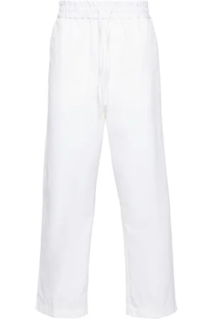 LARDINI Mid-rise tapered cotton trousers