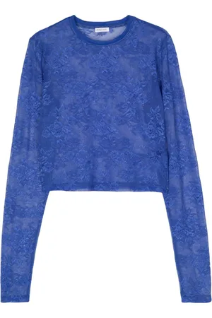 Patrizia Pepe Floral-lace sheer crop top