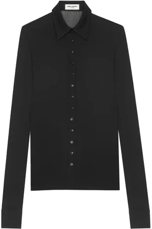 Saint Laurent Spread-collar long-sleeve shirt