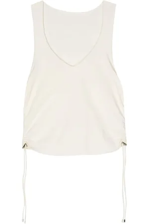 Patrizia Pepe Ruched scoop tank top