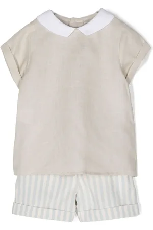 LA STUPENDERIA Contrast-collar shorts set