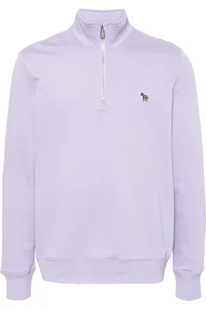 Paul Smith Zebra-patch half-zip cotton sweatshirt
