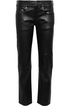 R13 Boy Straight leather trousers