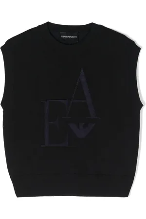 Emporio Armani Logo-intarsia crew-neck vest