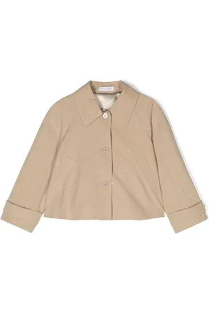 MONNALISA Rhinestone-embellished trench coat