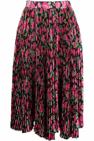 Balenciaga Floral pleat silk skirt