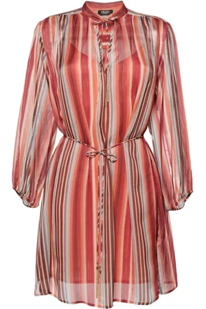 Liu Jo Striped split-neck minidress
