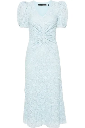 ROTATE Floral-lace midi dress