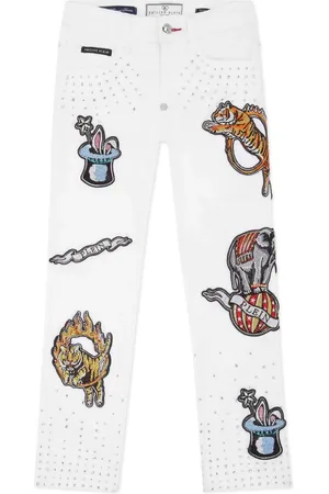 Philipp Plein Circus-appliquéd jeans
