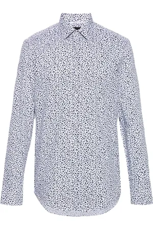 HUGO BOSS Floral-print poplin shirt