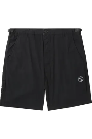 izzue logo-embroidered cotton shorts - Grey