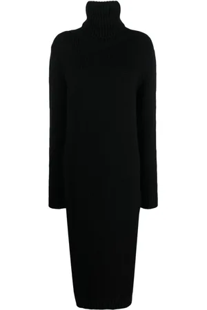 Saint Laurent Roll-neck wool maxi dress