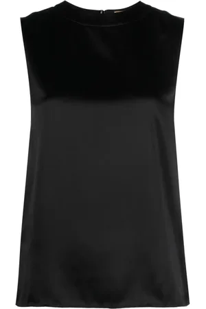 Saint Laurent Keyhole-detail silk tank top