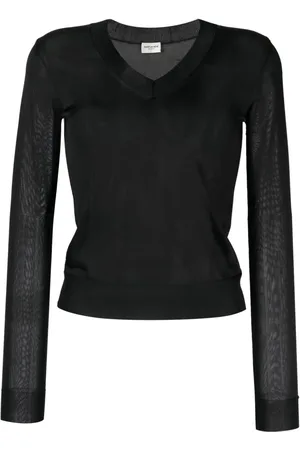 Saint Laurent Semi-sheer V-neck top