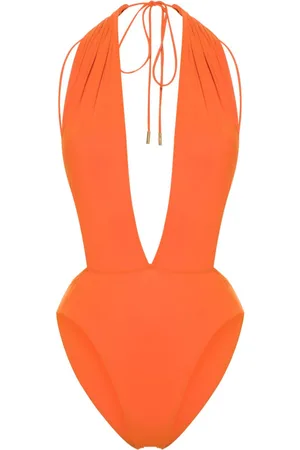 Saint Laurent Backless V-halter swimsuit