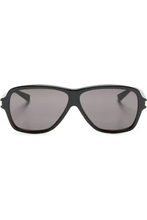 Saint Laurent Logo-embossed oversize-frame sunglasses