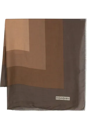Saint Laurent Colour-block gradient-effect twill scarf