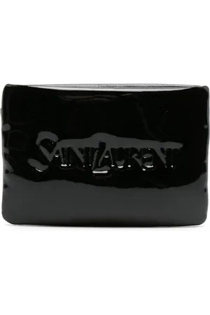 Saint Laurent Logo-debossed patent-leather wallet