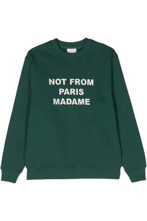 Drôle de Monsieur Slogan-embroidered cotton sweatshirt