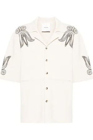 Nanushka Embroidered camp-collar cardigan