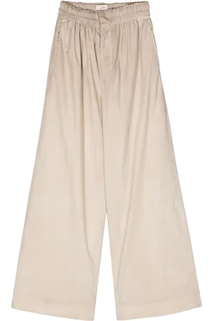 Quira Elasticated-waist cotton palazzo pants