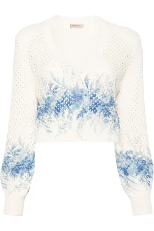 Twin-Set Press-stud open-knit cardigan