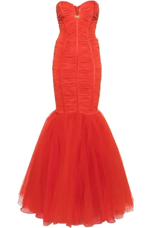 Elisabetta Franchi Ruched ruffled maxi dress
