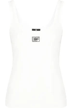 Elisabetta Franchi Logo-jacquard sleeveless top