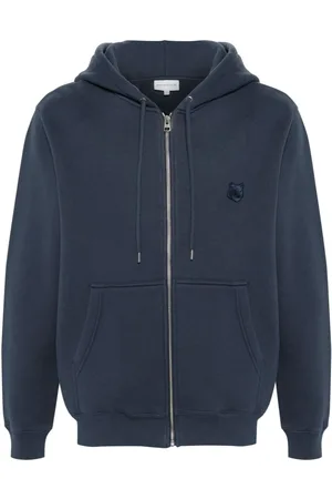 Maison Kitsuné Fox-appliqué zipped hoodie