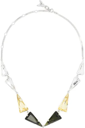 Patrizia Pepe Geometric crystal-chain necklace