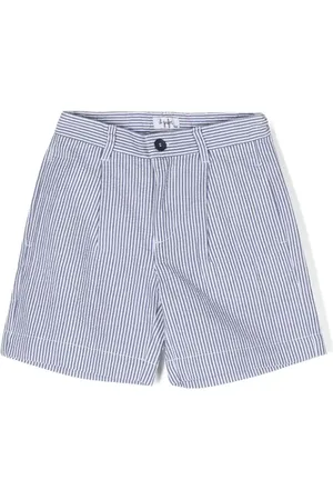 Il gufo Mid-rise seersucker shorts
