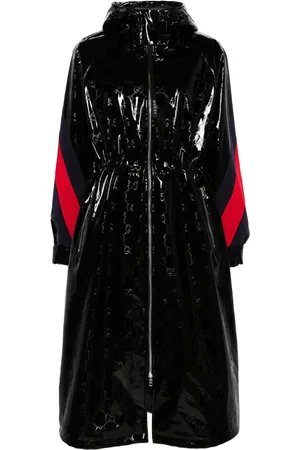 Gucci Double G-motif lacquered long coat