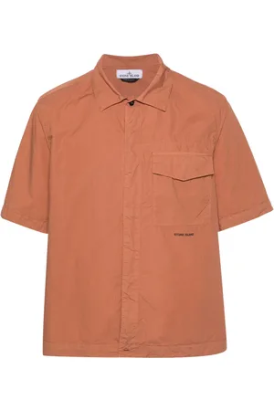 Stone Island Logo-print creased shirt