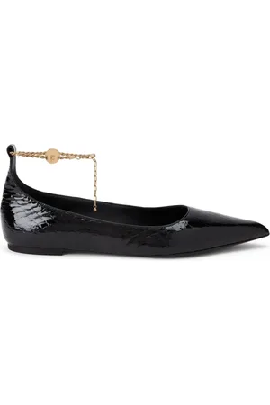 Salvatore Ferragamo Ankle-chain leather ballerinas