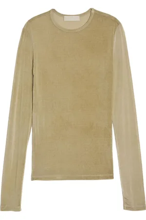AMOMENTO Long-sleeve sheer T-shirt