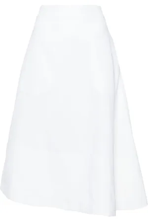 Jil Sander Asymmetric linen midi skirt