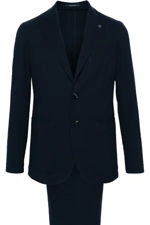 TAGLIATORE Seersucker-texture single-breasted suit